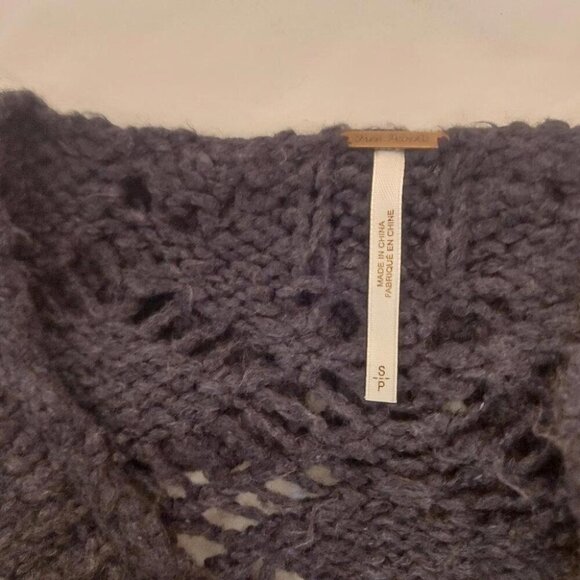 Free People Whimsigoth Knit Cardigan Small Ruffled Open Knit Fairy Grunge - Picture 7 of 12